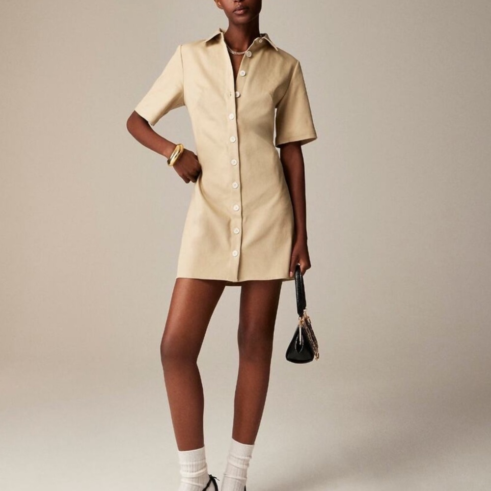 Nwt J. Crew Mini Shirtdress Tailored Twill Button Dress 12